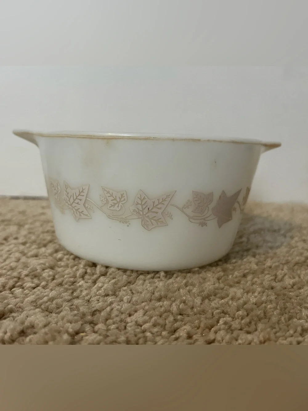 Pyrex Sandalwood Ivy Leaf Casserole Dish Set Of 3 1pt 1.5pt And 1qt Vintage